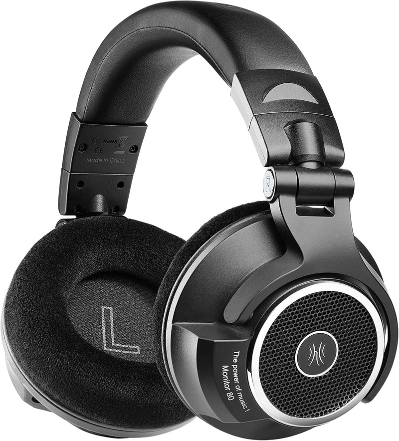 Monitor 80 Open Back Headphones- Studio Headphones for Mixing Mastering Editing, 250 Ohm, Velour Earmuffs, Sound Isolation, Wired Over Ear Headphones for Professional Studio Applications
